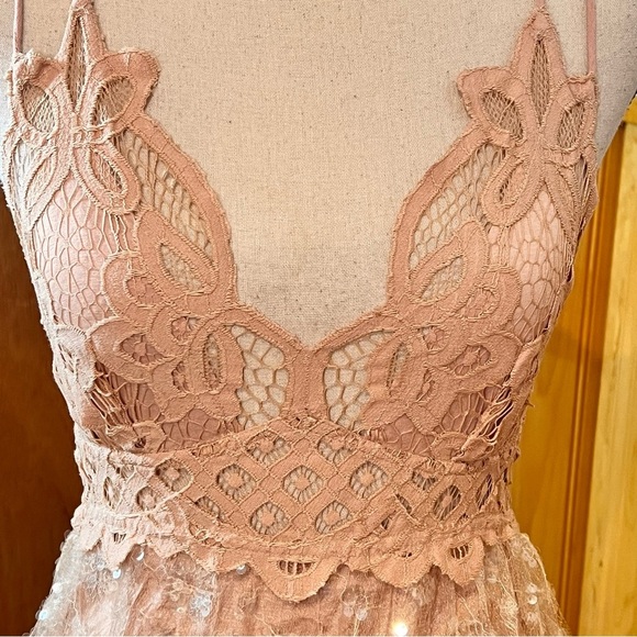 Free People Adella Sequin Slip Dress Sz-S - Picture 8 of 10